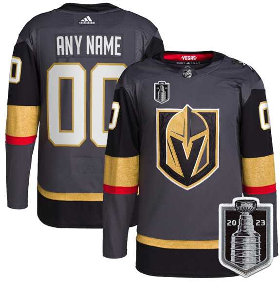 Mens Vegas Golden Knights Active Player Custom Gray 2023 Stanley Cup Final Stitched Jersey->customized nhl jersey->Custom Jersey